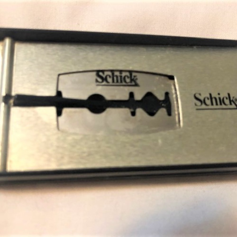 Vintage Schick Double-Edged Razor Blade and Container